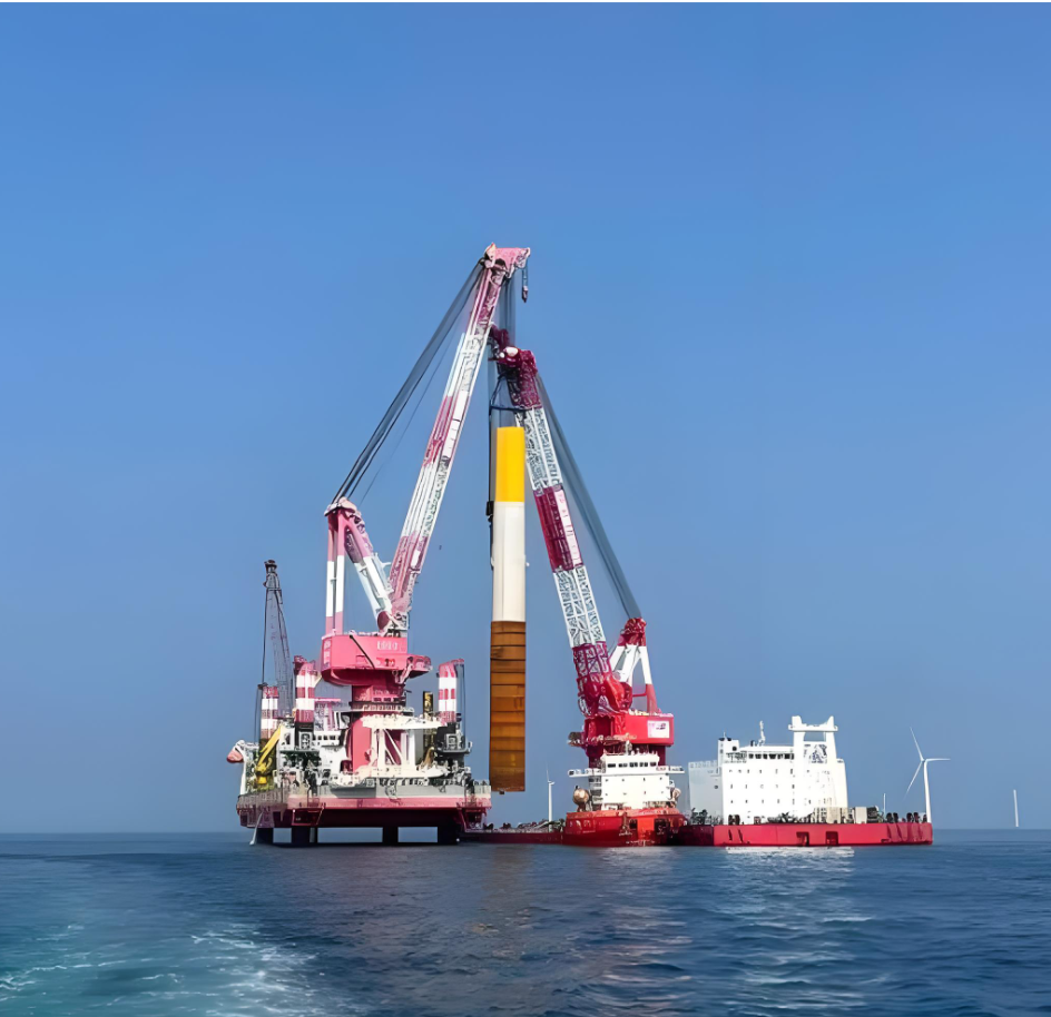 Offshore wind installation at sea — industrial steel protected by impressed-current cathodic protection