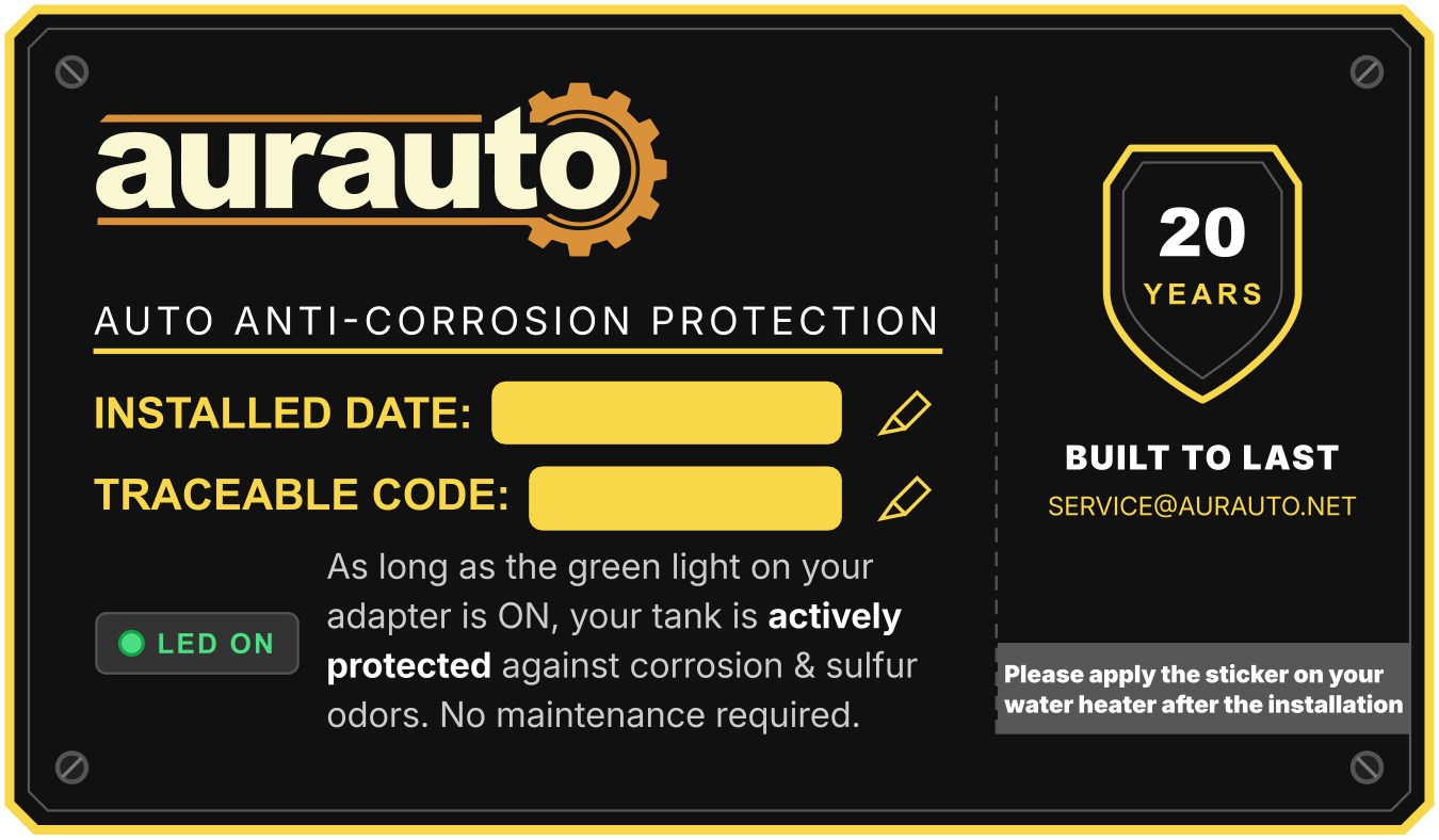 aurauto traceable nameplate sticker